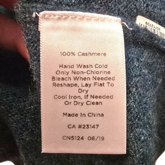 Talbots Green Rolled Turtleneck Pure Cashmere Sweater Sz XS - Picture 8 of 8